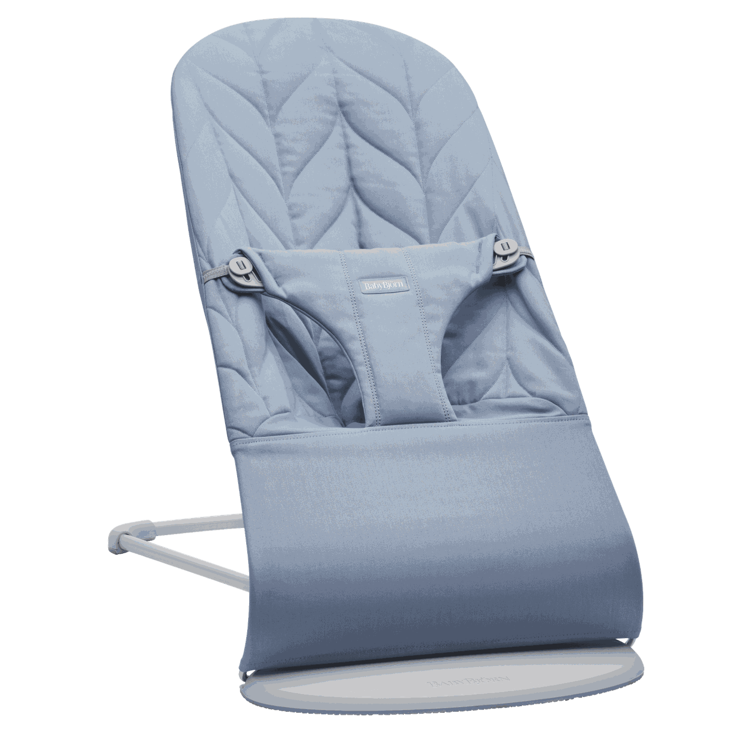 Babybjörn Unisex Infant Blue Bouncer Bliss - / Woven, Petal Quilt / Light Grey