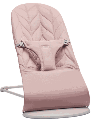 Bouncer Bliss Dusty pink - Cotton, Petal quilt - Light gray frame BabyBjörn