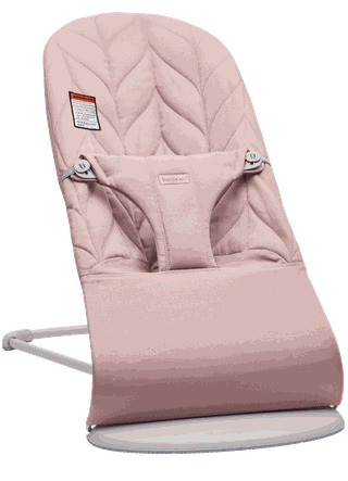 Bouncer Bliss Dusty pink - Cotton, Petal quilt - Light gray frame BabyBjörn