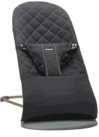 Bouncer Bliss Black - Cotton, Classic quilt - Dark gray frame BabyBjörn