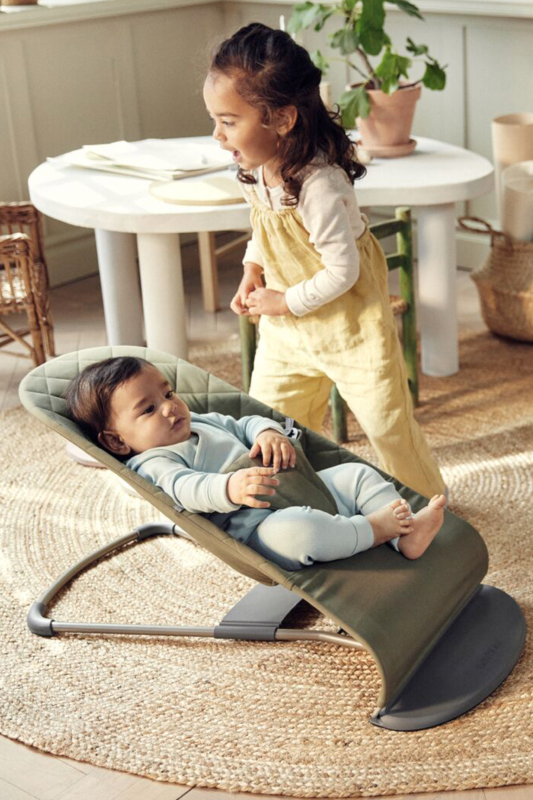 Transat Bliss - Vert foncé / Tissé, matelassage Classique / Gris foncé (BabyBjörn) - Image 10
