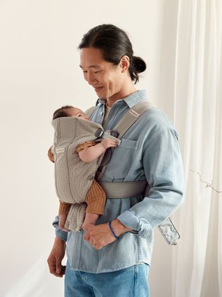 Baby Carrier Mini Gray Beige 3d Mesh