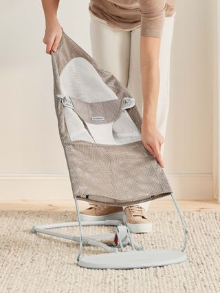 Extra Fabric Seat for Bouncer Balance Soft in Gray Beige/White Mesh