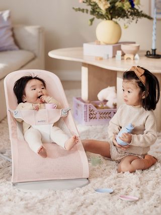 Baby bouncer best sale pink and grey