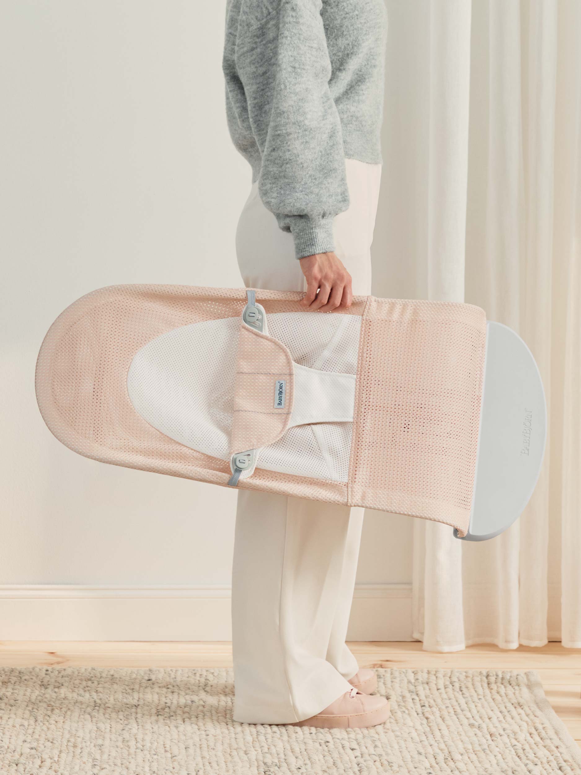 Transat Balance Soft - Rose nacré/Blanc / Mesh / Gris clair (BabyBjörn) - Image 8