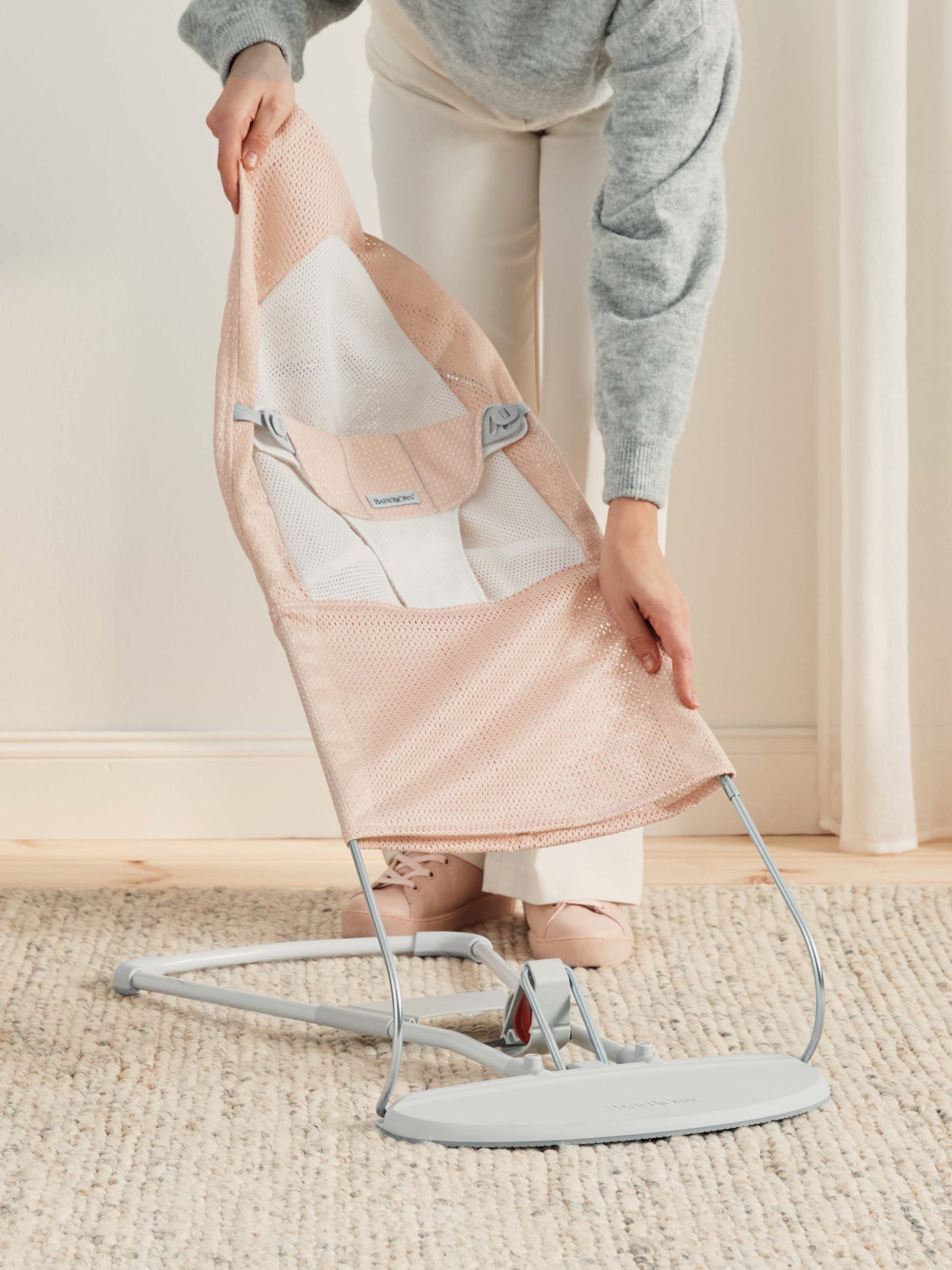 Transat Balance Soft - Rose nacré/Blanc / Mesh / Gris clair (BabyBjörn) - Image 7