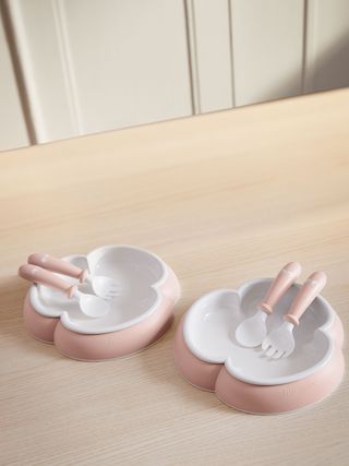 Baby Plate Spoon and Fork 2 set Powder Pink BabyBjörn