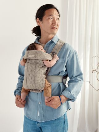 Baby Carrier Mini Gray Beige 3d Mesh