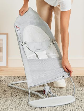 Extra Fabric Seat for Bouncer Balance Soft in Silver/White mesh