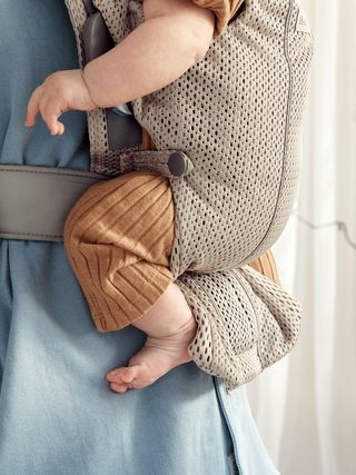 Baby Carrier Mini Gray Beige 3d Mesh