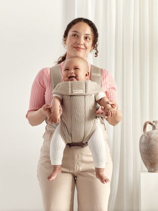 Baby Carrier Mini Gray Beige 3d Mesh