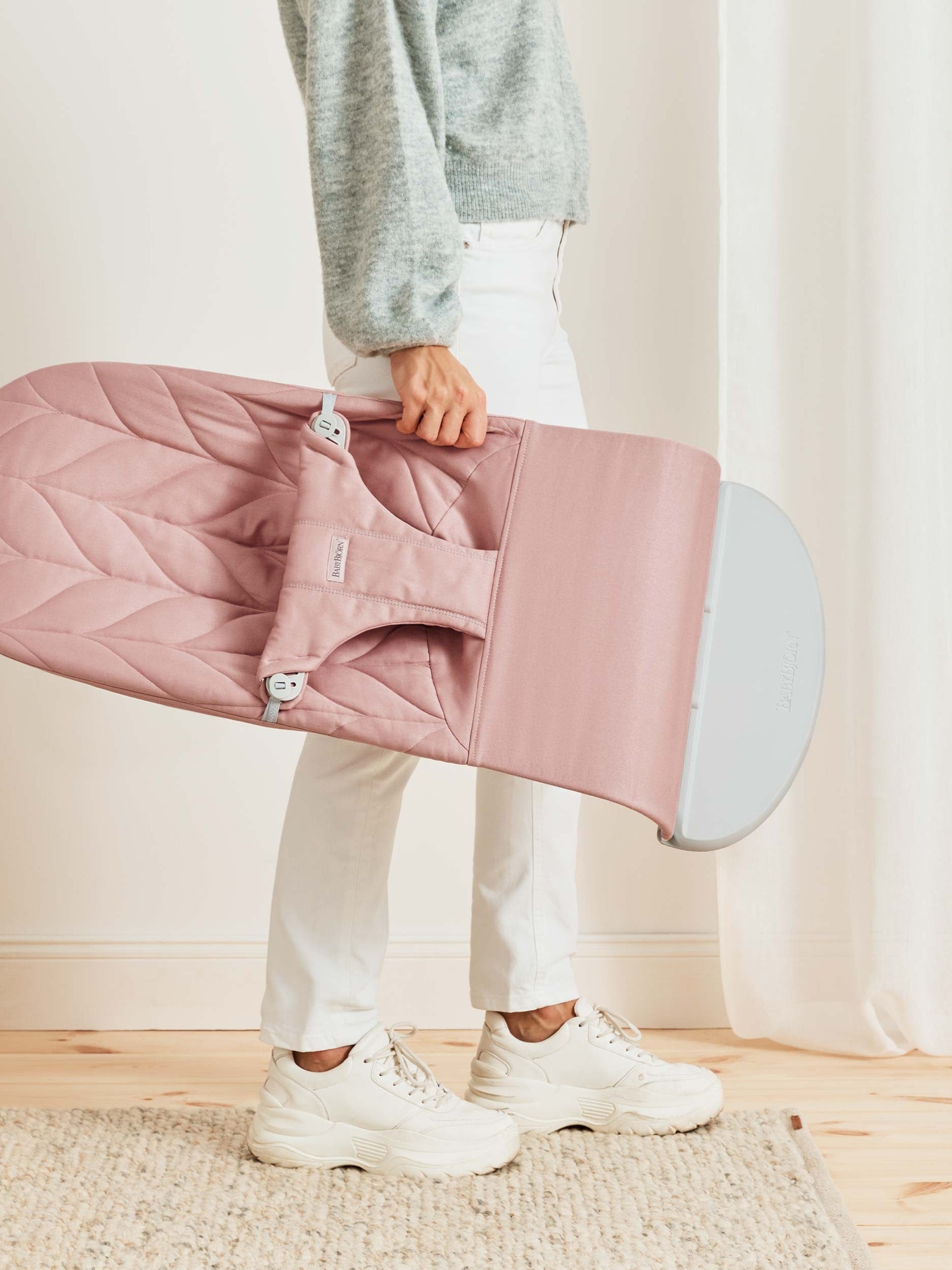Transat Bliss - Rose poudré / Tissé, matelassage Pétale / Gris clair (BabyBjörn) - Image 10