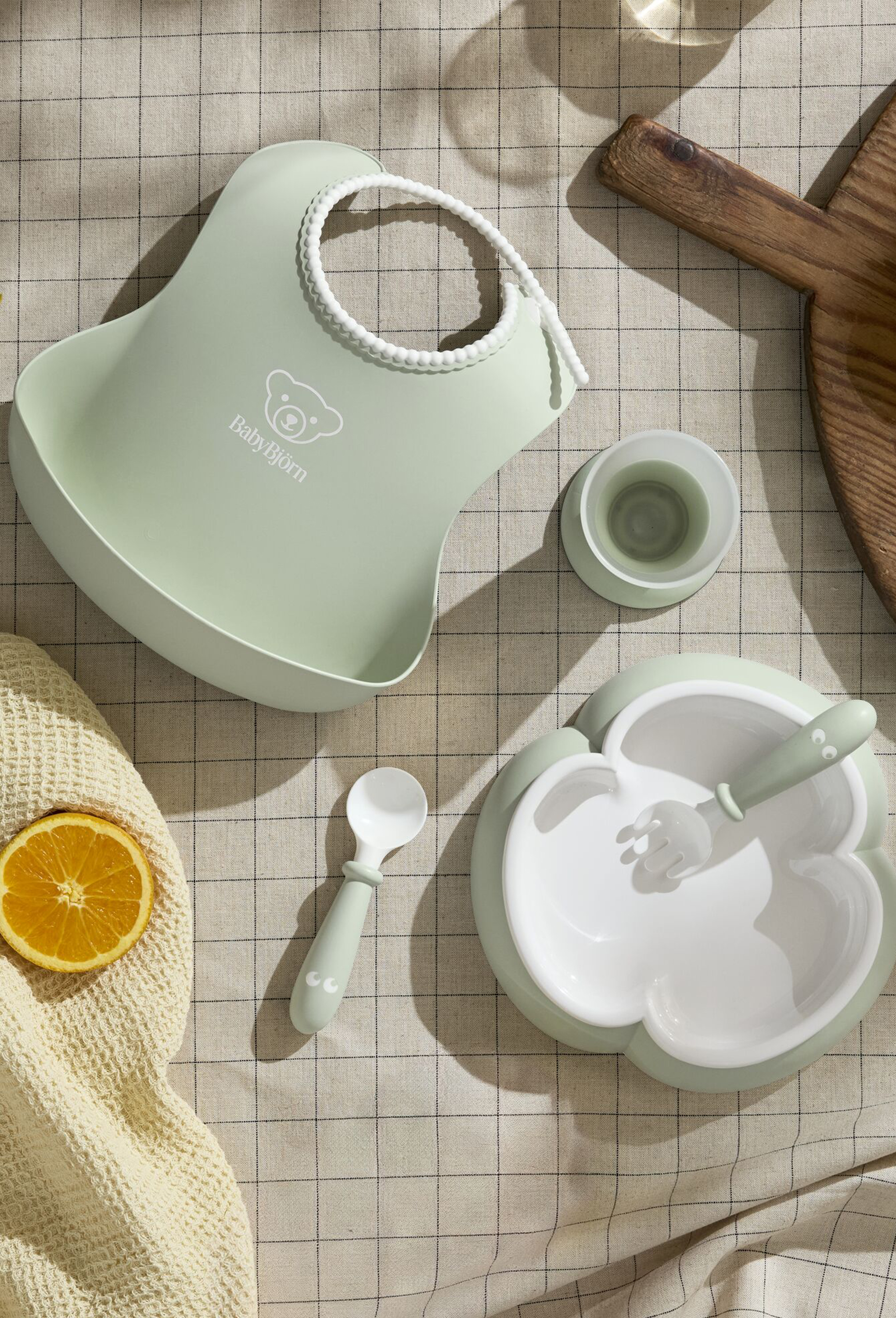 Alternativ bild 1 för Babybjörn middagsset för barn, blekgrön