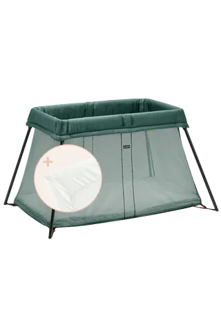 Travel crib dark Green including fitted sheet