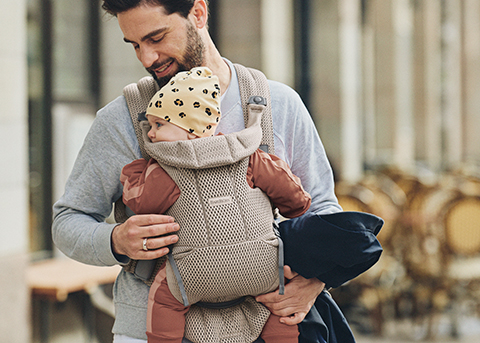 Baby Carrier Move in Grey beige 3D Jersey - BabyBjörn