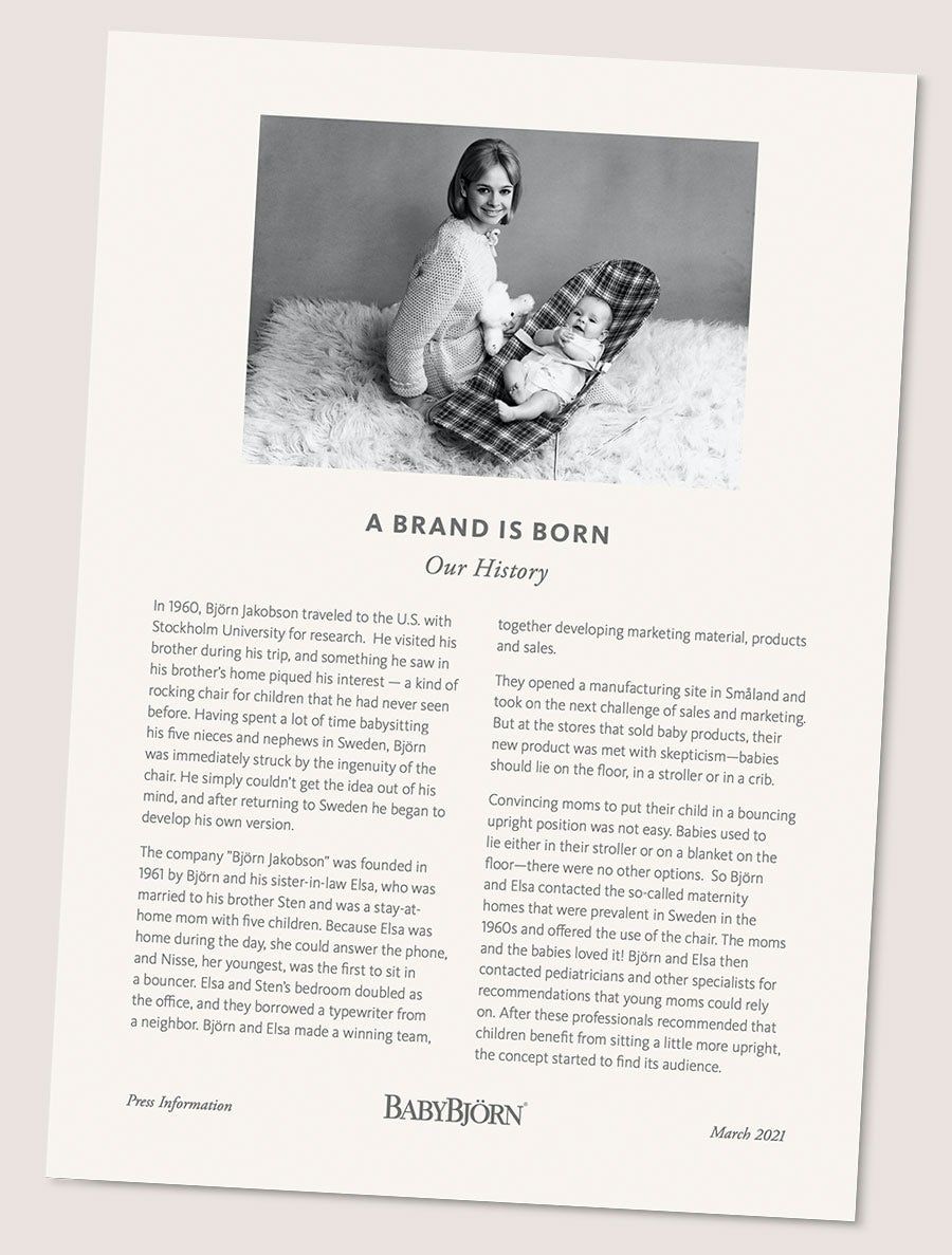 BabyBjörn 60 anniversary press information