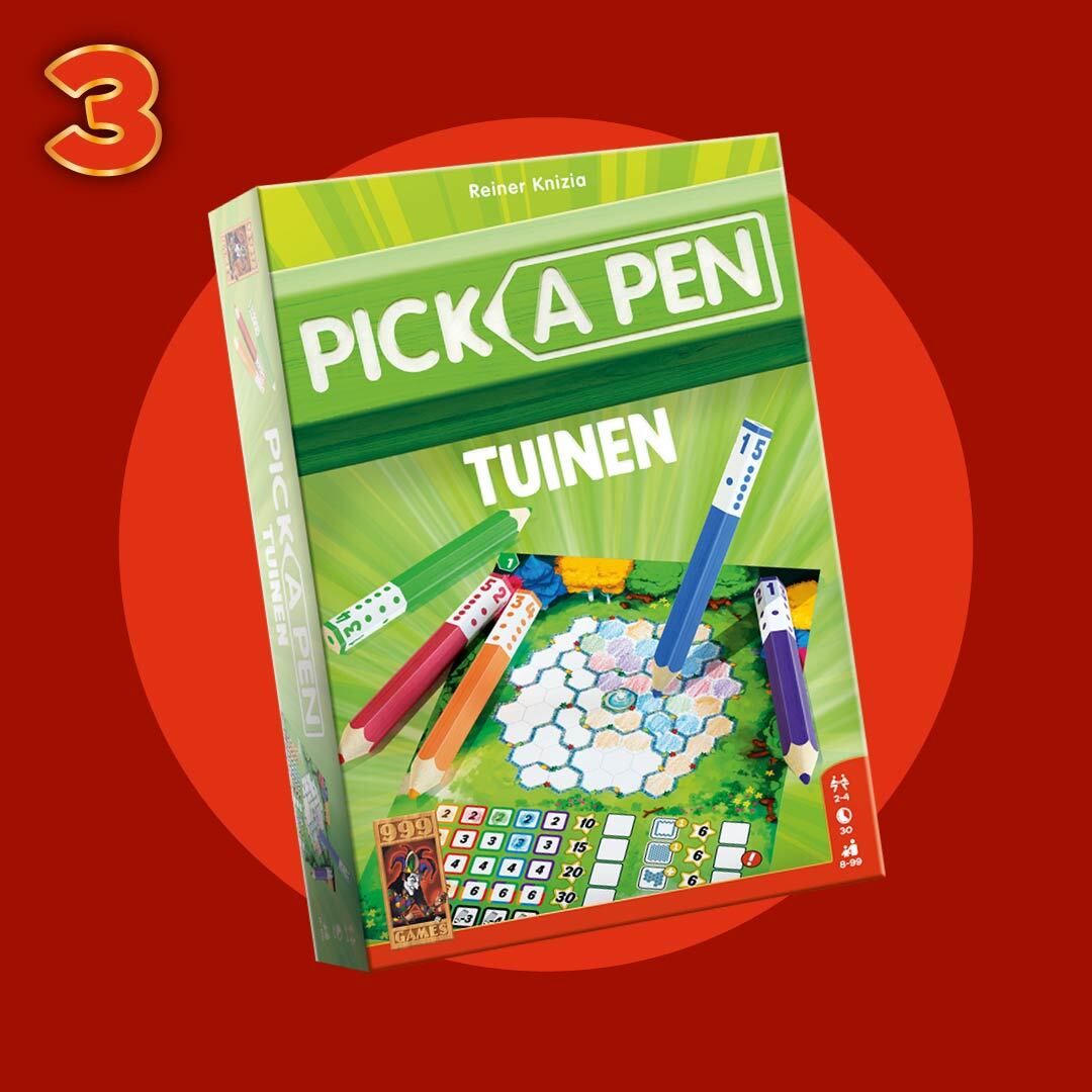 box van pick a pen: tuinen met nummer 3 er boven