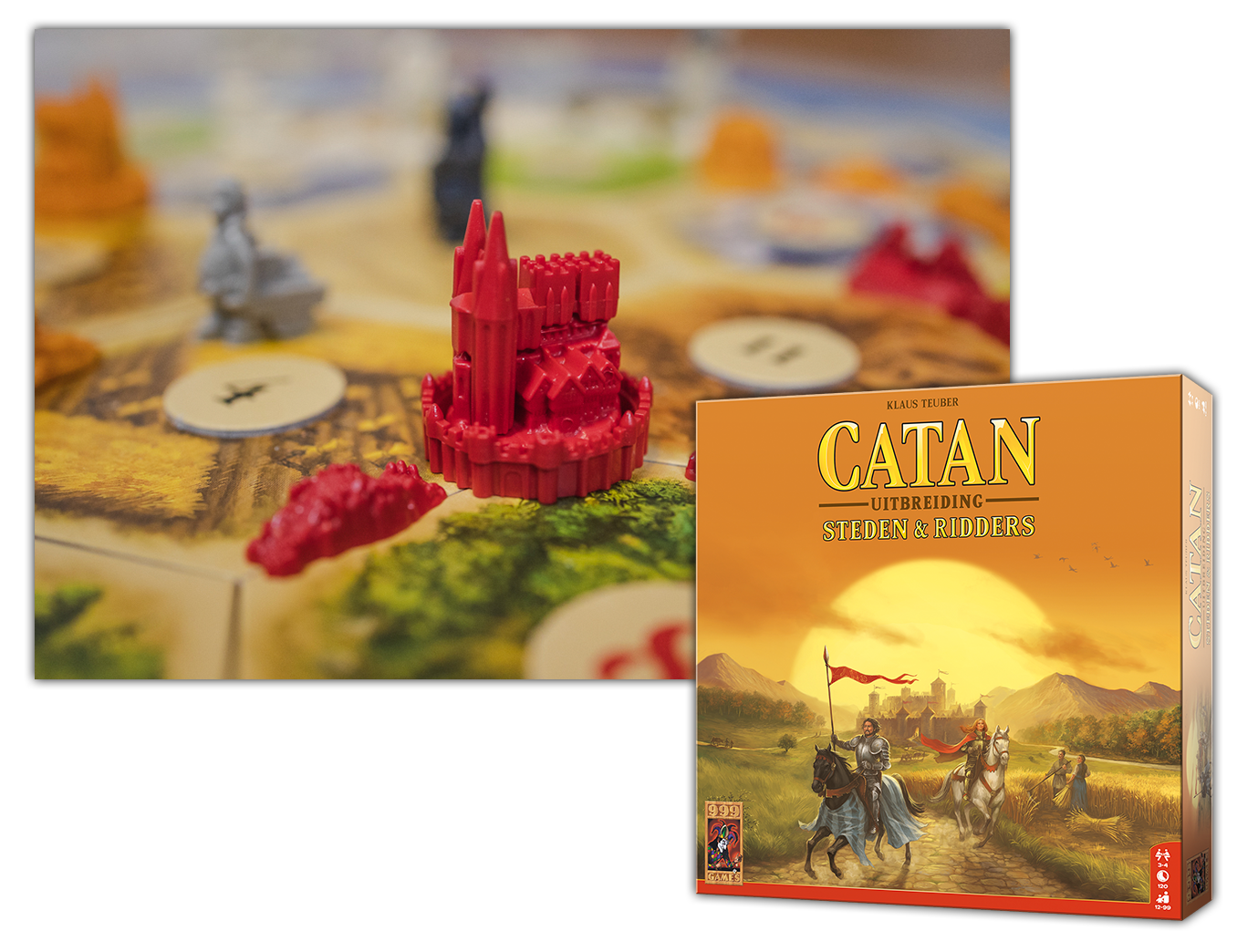 Op deze afbeelding zie je de uitbreiding Steden en Ridders van Catan