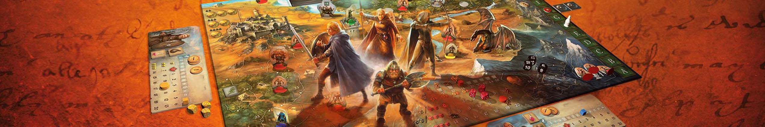 je ziet een banner met het speelbord van de legenden van andor