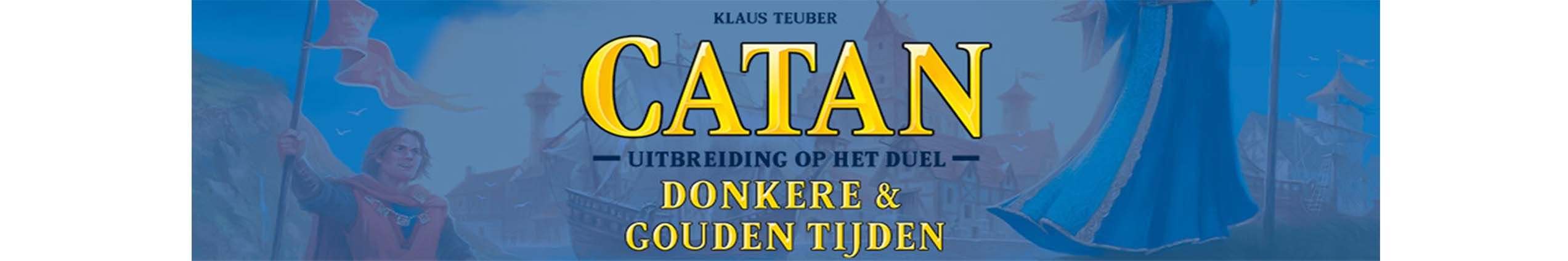 blauwe banner voor catan donkere & gouden tijden