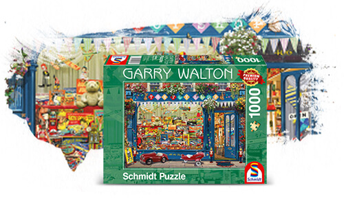 box en artwork van de puzzel speelgoedwinkel