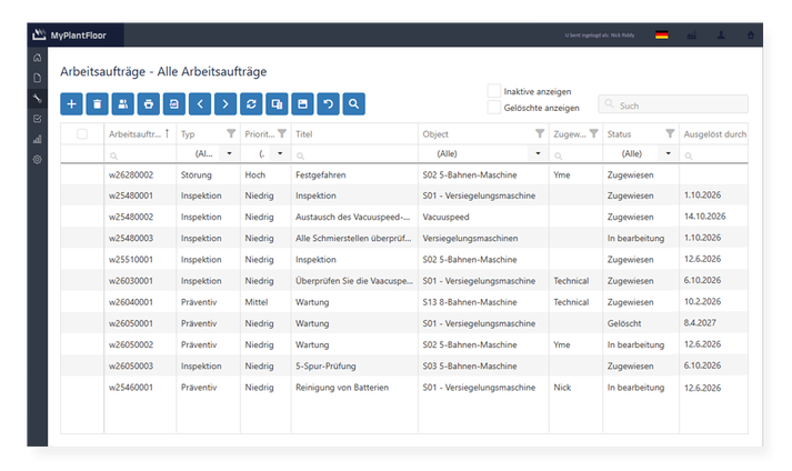 Instandhaltungsmanagement-Software-CMMS-Auftragsübersicht