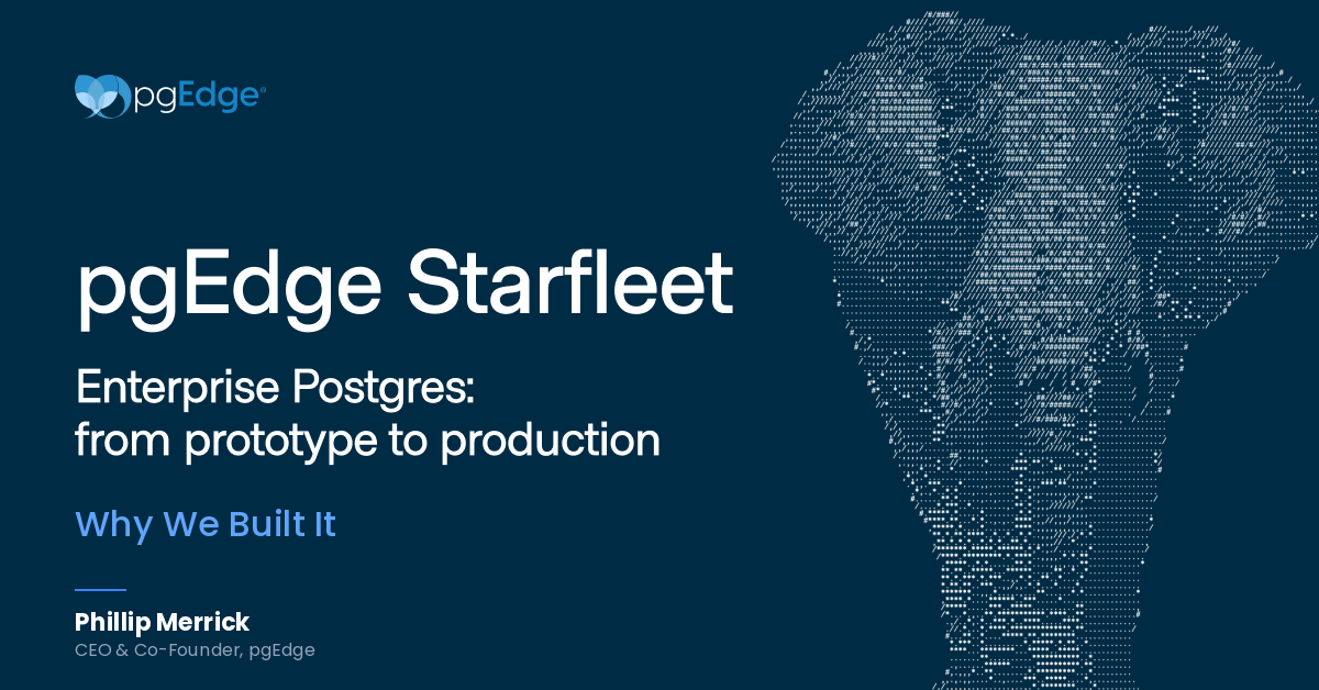 pgEdge Starfleet launch card from the pgEdge blog