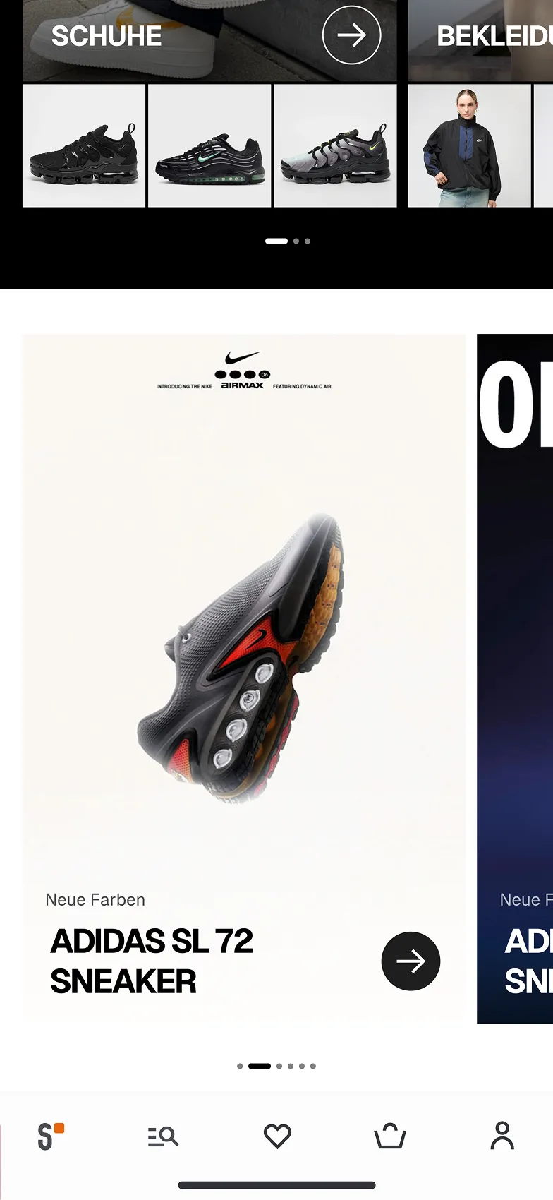 Adidas SL 72 sneaker in black, angled view with a distinctive sole, displayed on a minimalist white background.