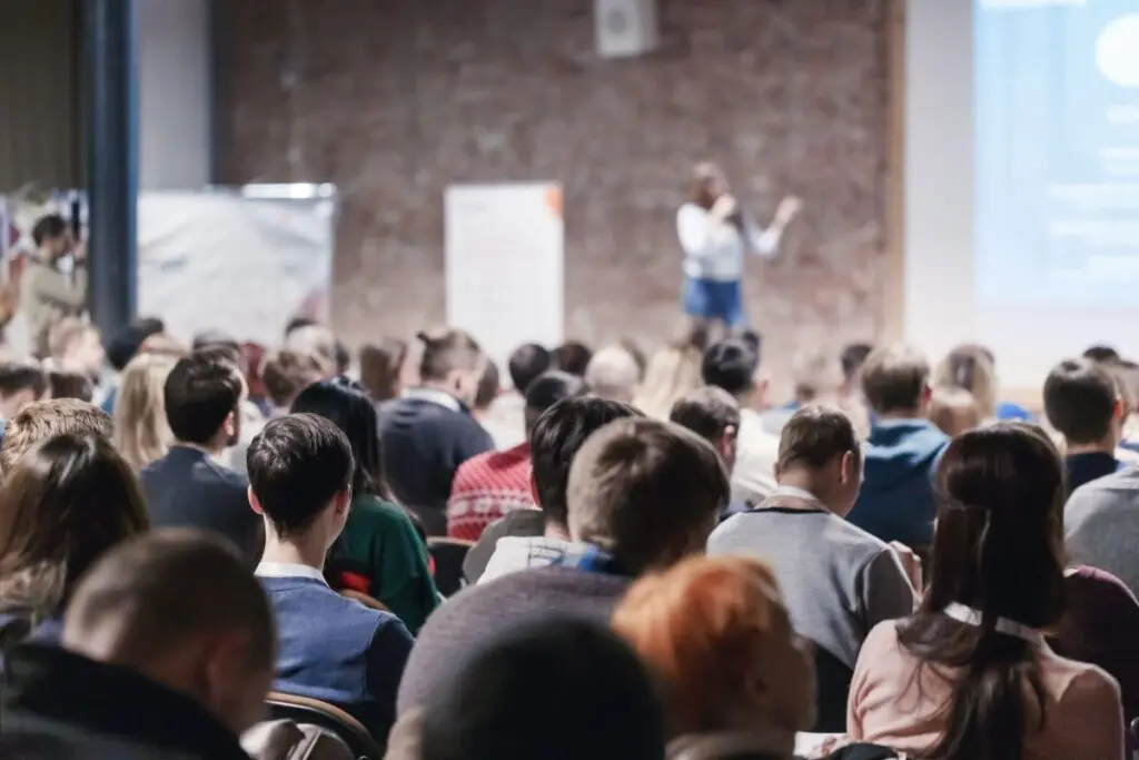 Audience at a conference talk