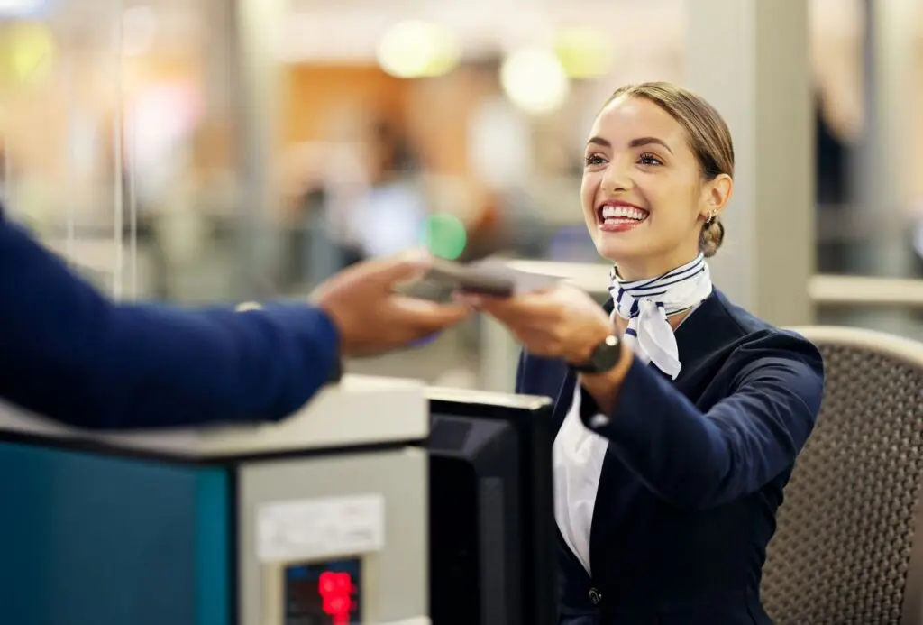 Check In Am Flughafen Schalter 1024x693