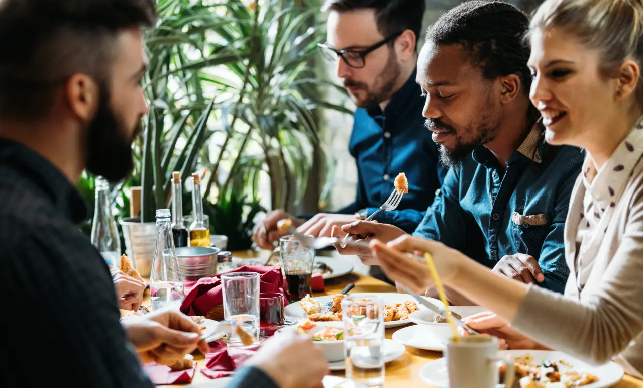 People Eating At Table