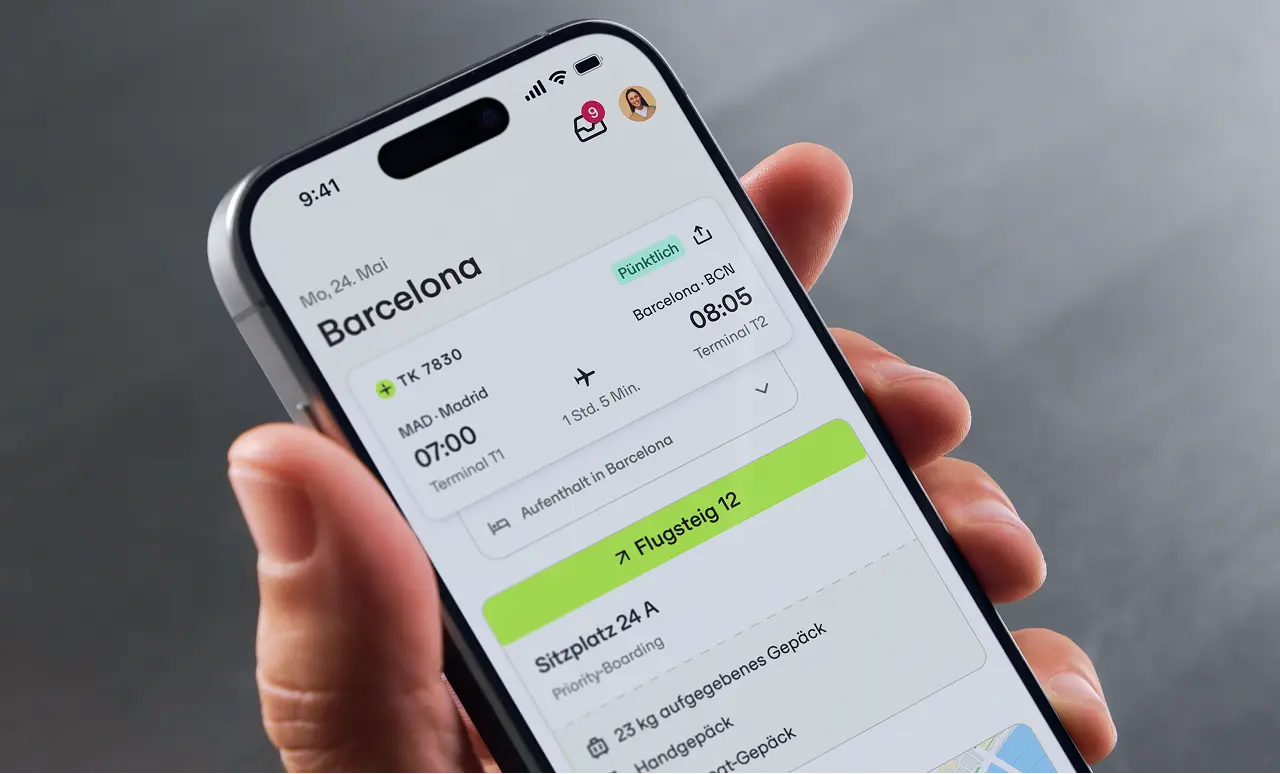 A person scrolling through their trips on the TravelPerk mobile app.