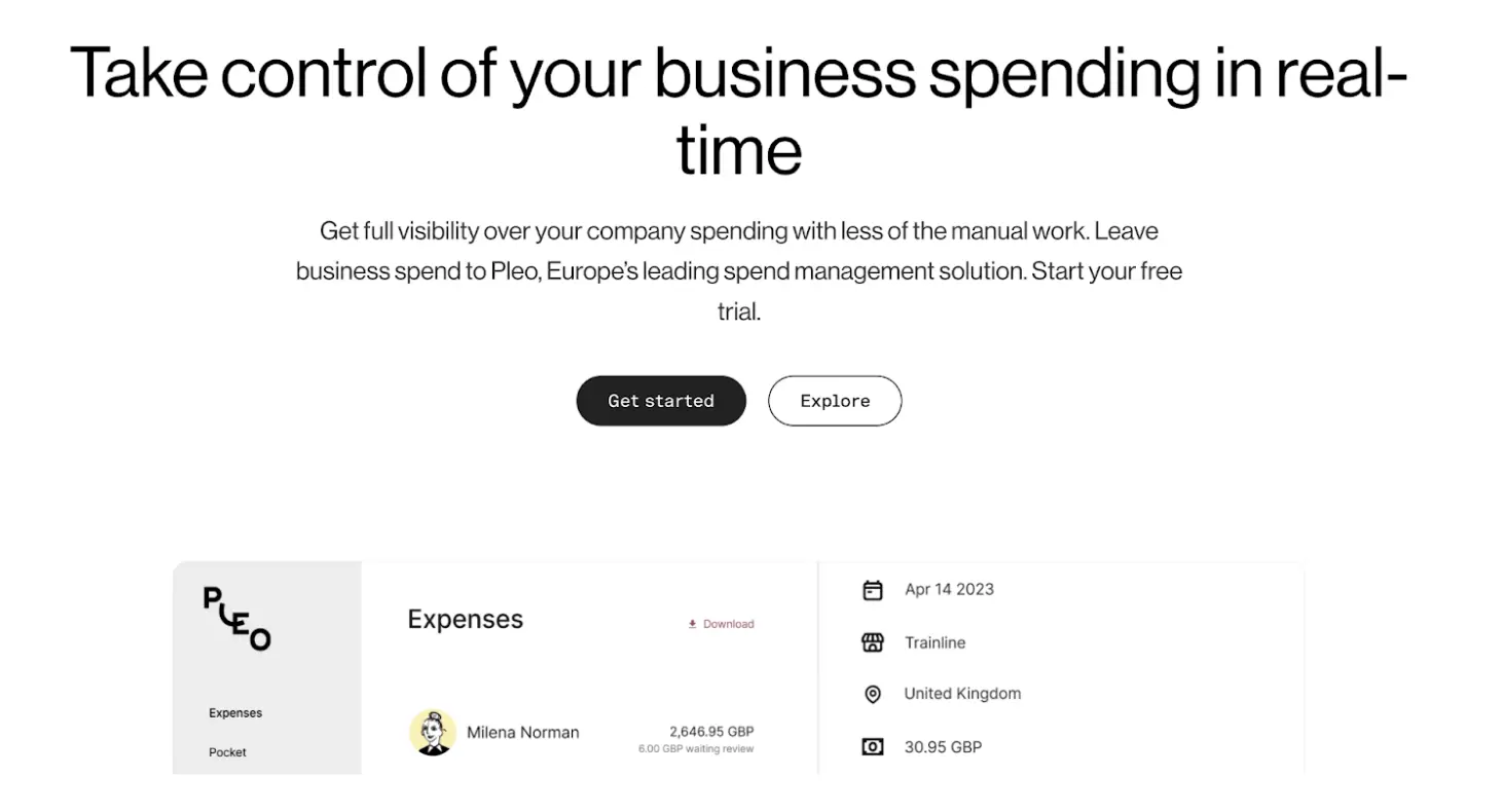 Pleo homepage