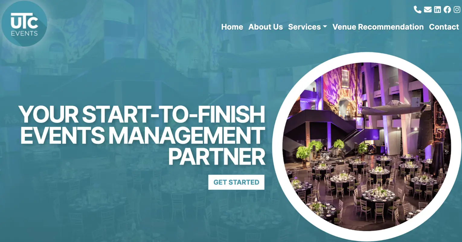 UTC Events homepage
