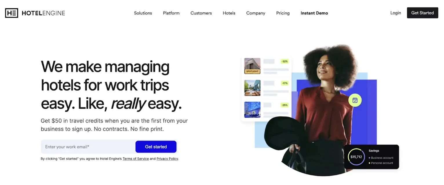 Hotel Engine homepage