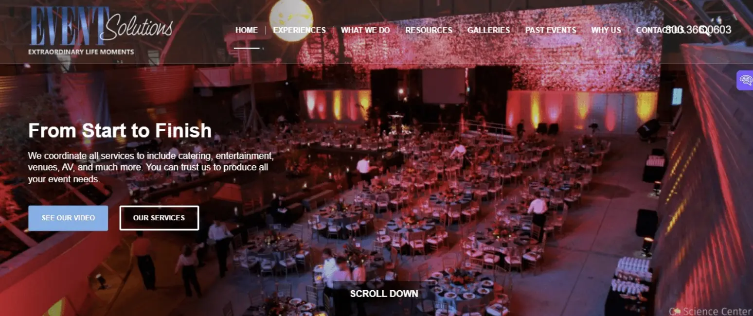 Event Solutions homepage