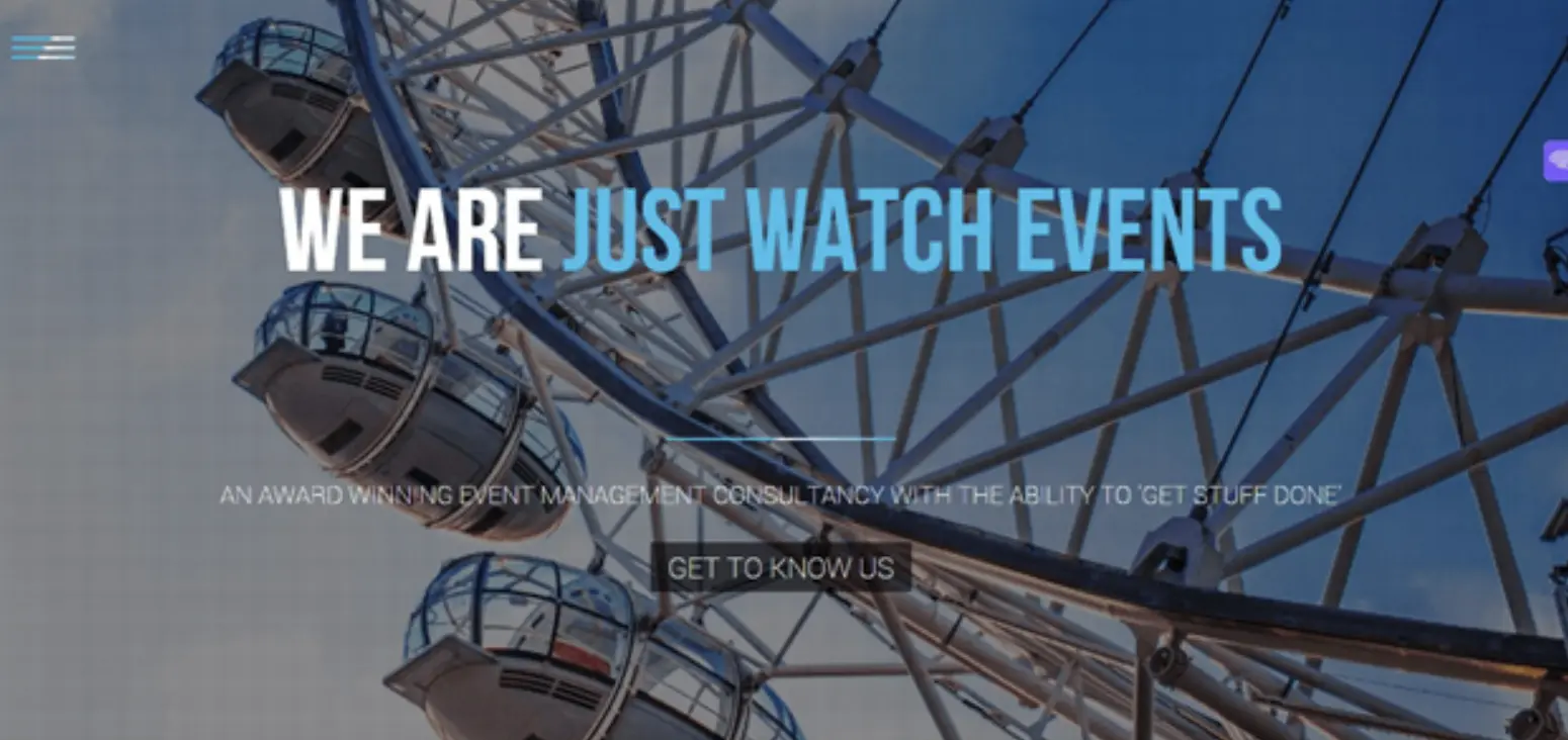 Just Watch Events Ltd. homepage