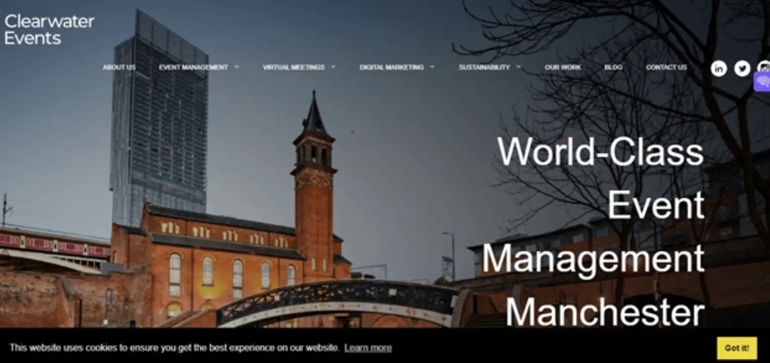 Clearwater Events homepage