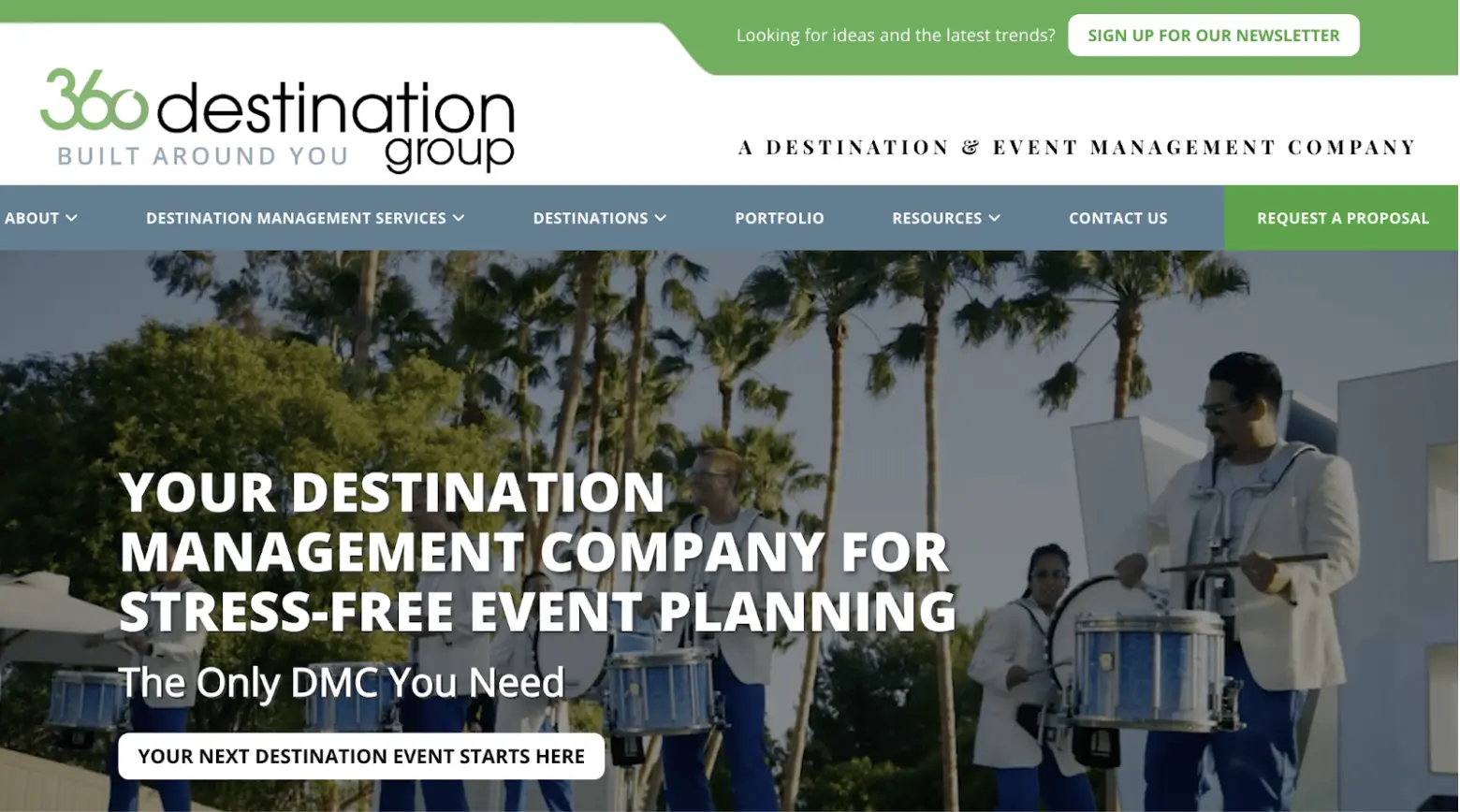 360 Destination Group homepage