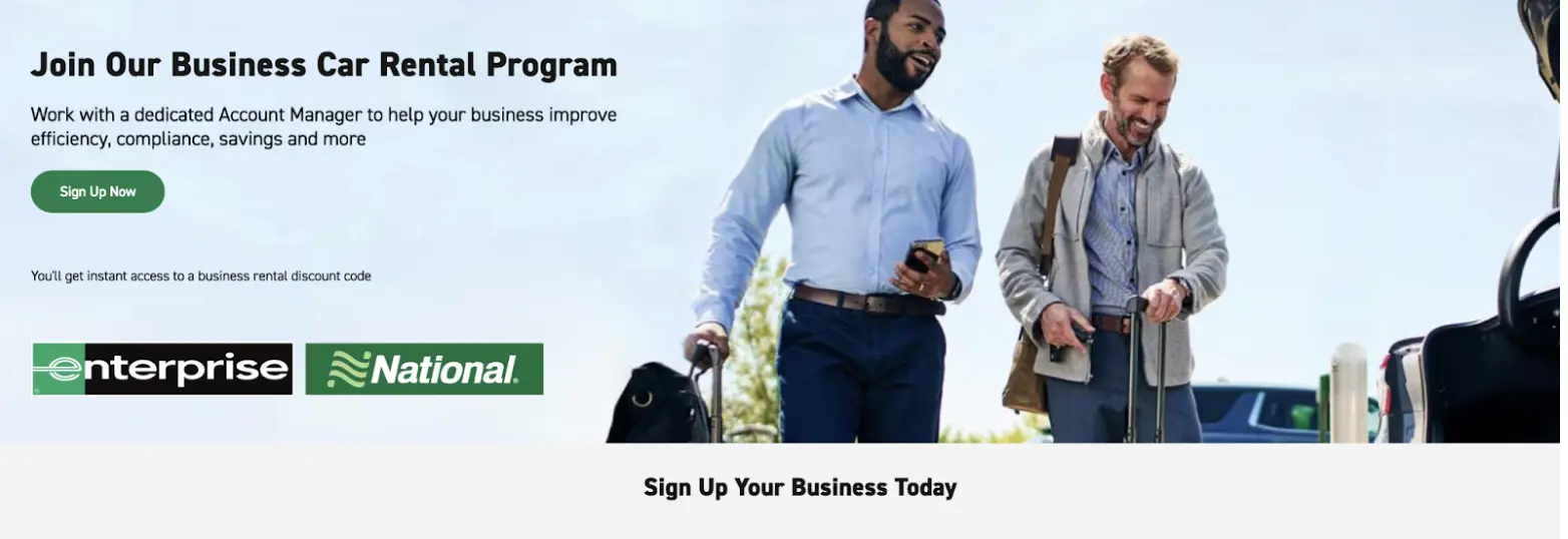 Enterprise for Business homepage