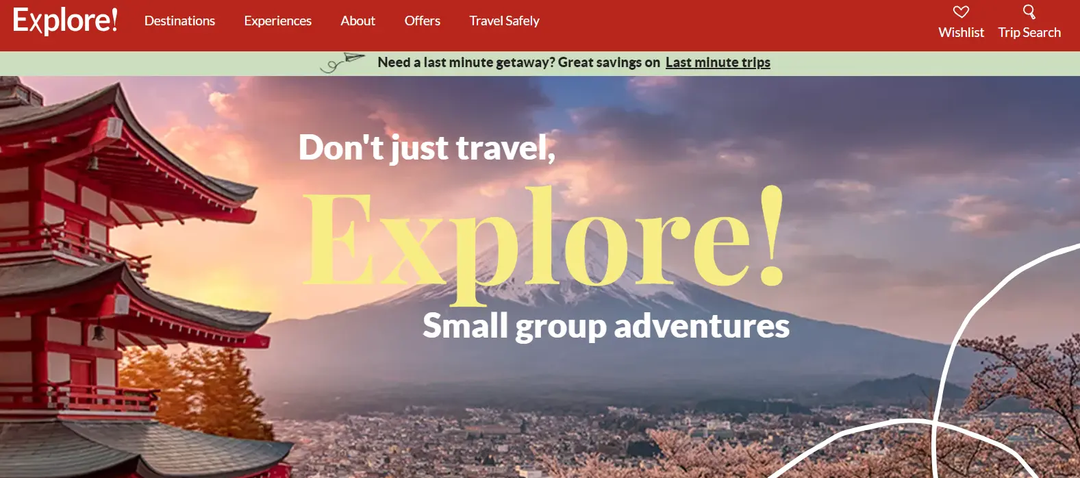 Explore Worldwide Homepage