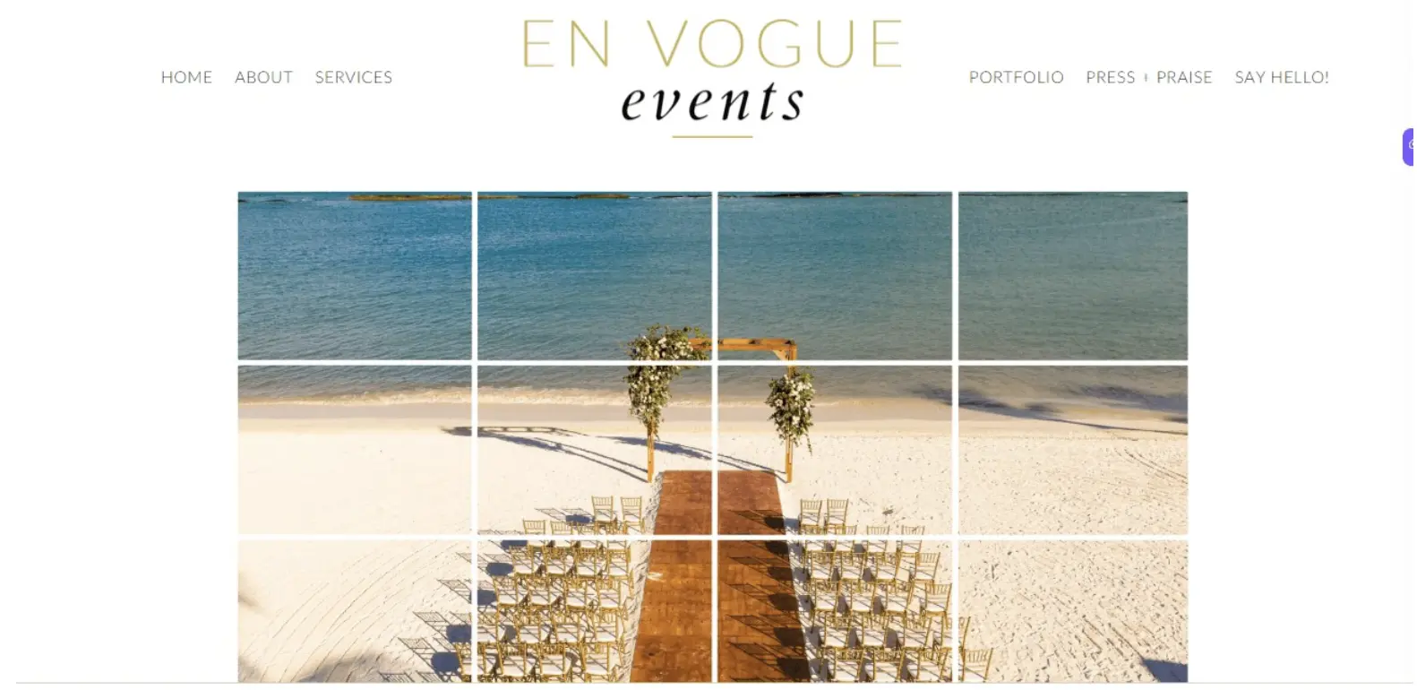En Vogue Events homepage