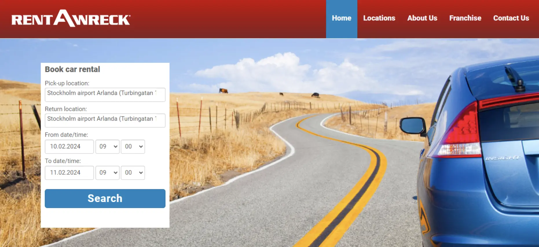 Rent A Wreck homepage