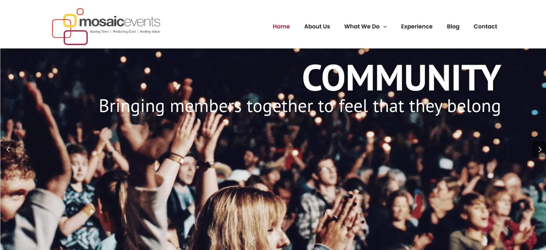 Mosaic Events Homepage