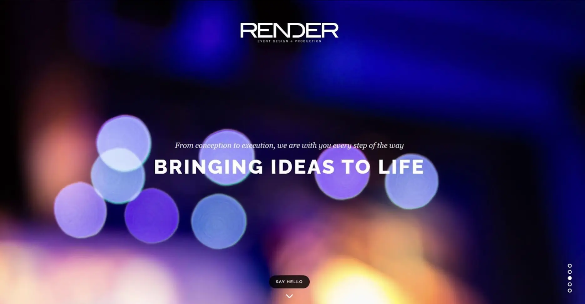 Render Event Design homepage