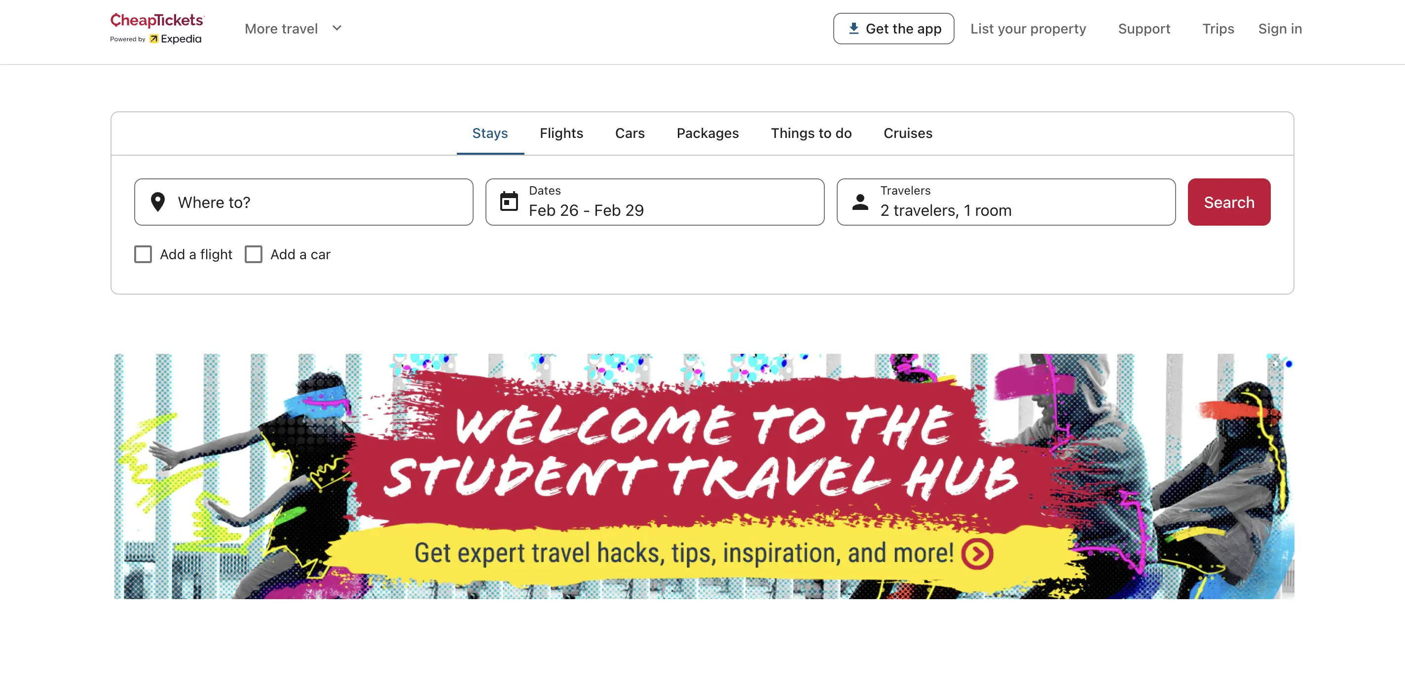 Cheaptickets Website
