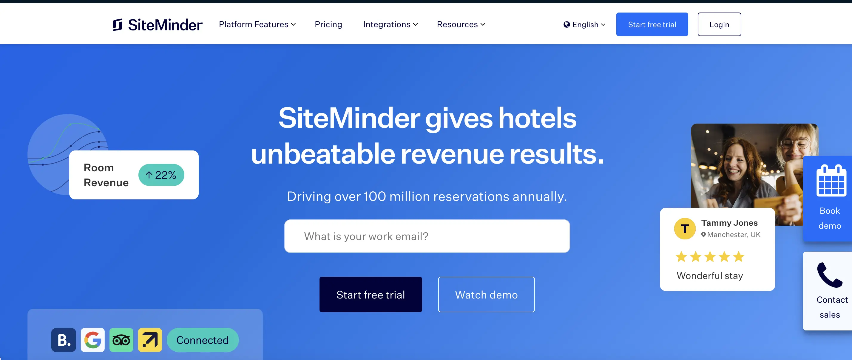 Siteminder homepage