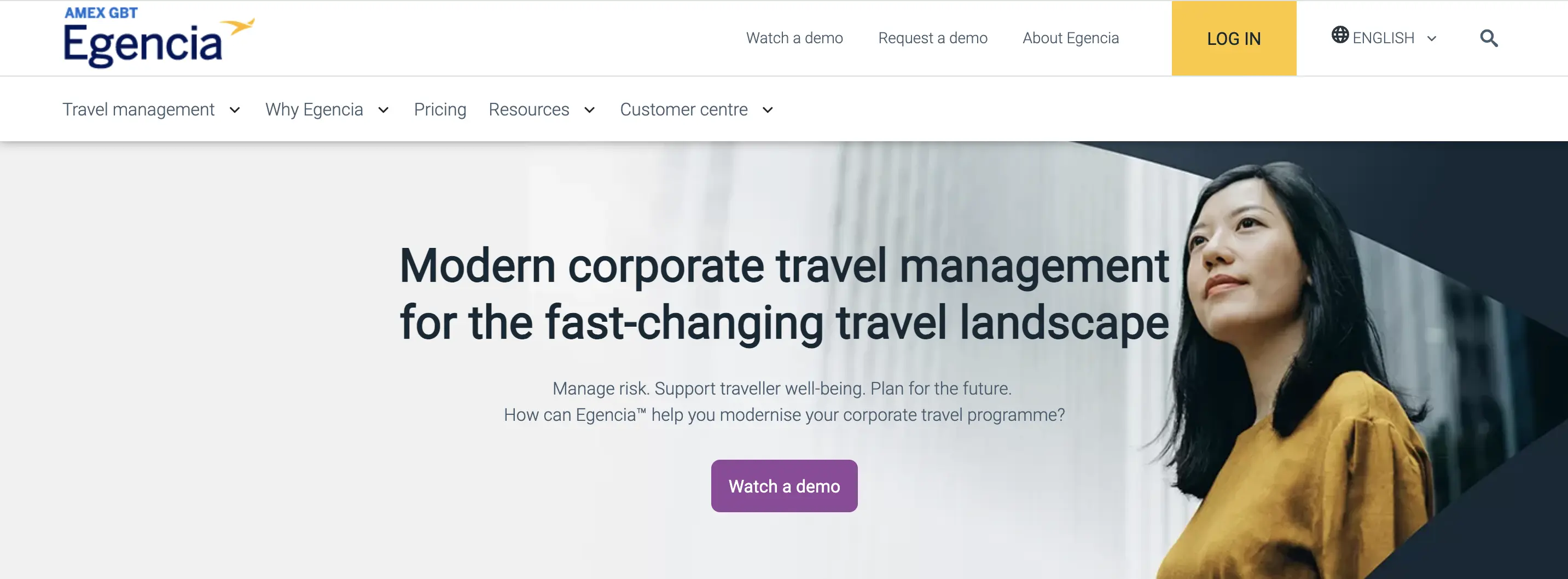 Egencia homepage