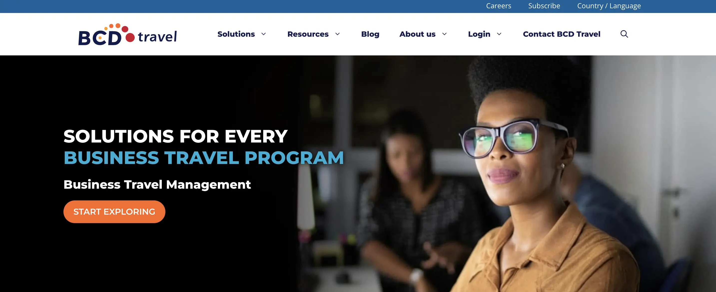 BCD Travel homepage