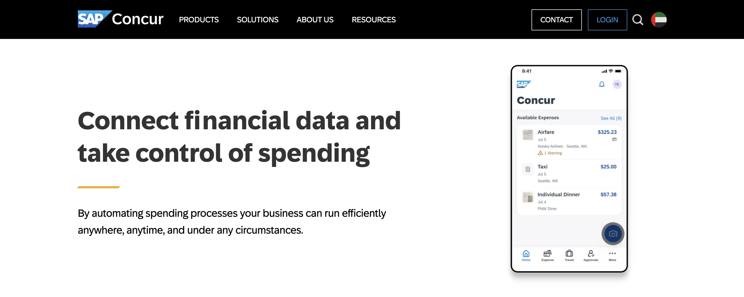 SAP Concur homepage